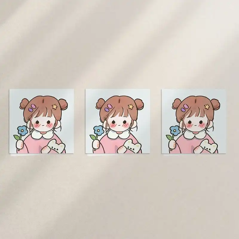 کارت پستال مدل دختر گل مجموعه 3 عددی