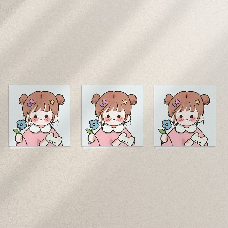 کارت پستال مدل دختر گل مجموعه 3 عددی