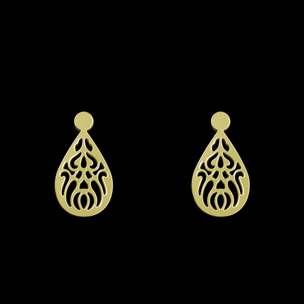 گوشواره طلا 18 عیار زنانه مدوپد مدل هندسی کد GA1-11765 -  - 1