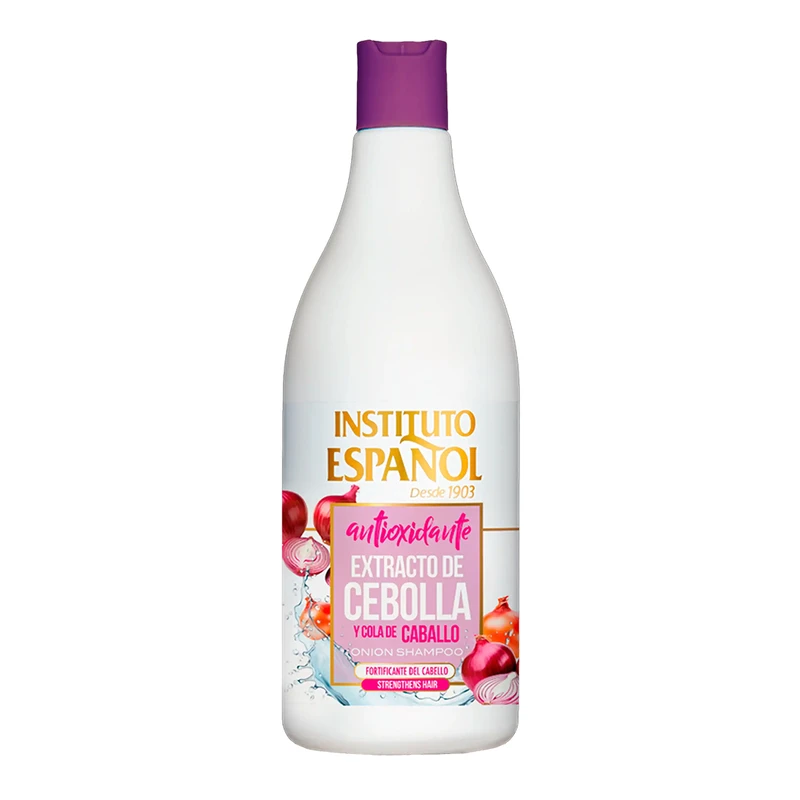 شامپو تثبیت کننده رنگ مو انستیتو اسپانول مدل پیاز مناسب برای موی رنگ شده حجم 750 میلی‌لیتر