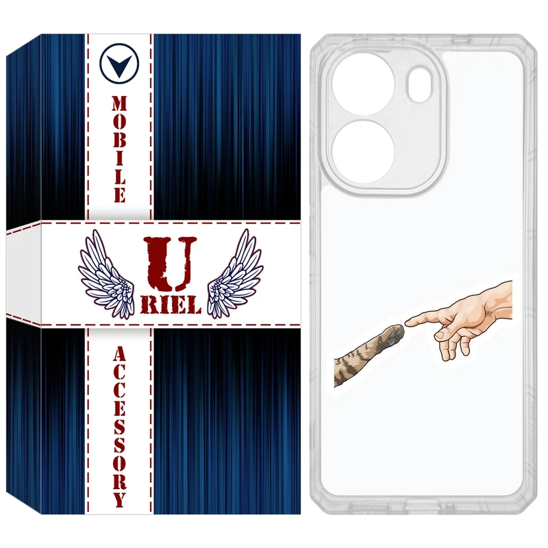 کاور یوریل مدل Clear کد 94 طرح دست گربه مناسب برای گوشی موبایل شیائومی Poco X7 Pro