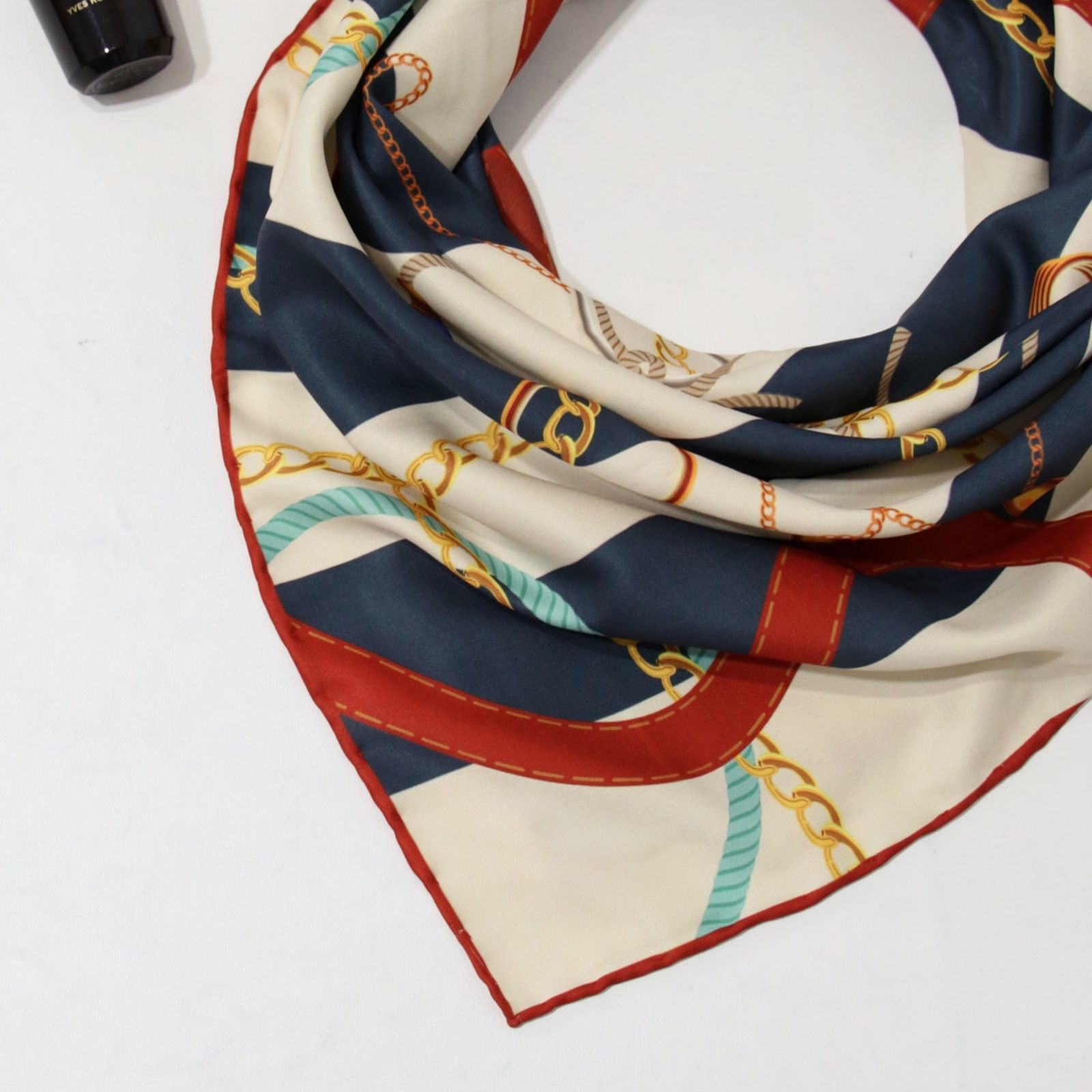 روسری زنانه مدل ابریشم روز مادر طرح زنجیری جدید کد ana-2955 - - 9