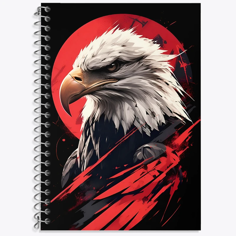 دفتر زبان 50 برگ خندالو مدل سه خط طرح عقاب کد N4636