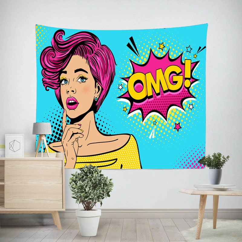 پوستر پارچه ای پرینتینگ لند طرح بکدراپ OMG کد O1