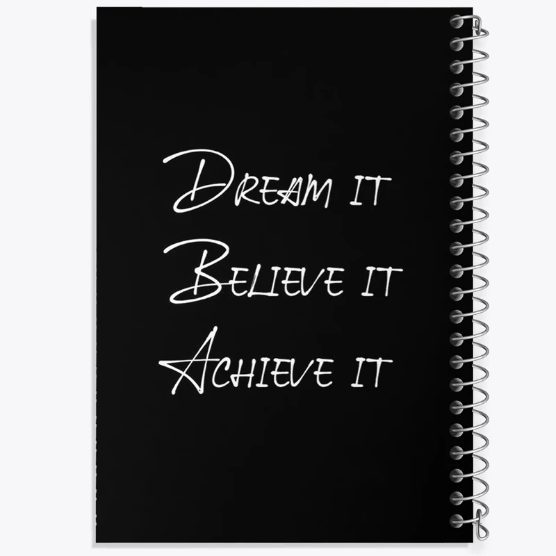 دفتر مشق 50 برگ خندالو طرح Dream It Believe It Achieve It کد F1215