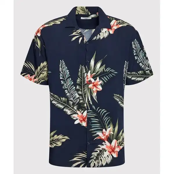 پیراهن آستین کوتاه مردانه جک اند جونز مدل هاوایی12202240