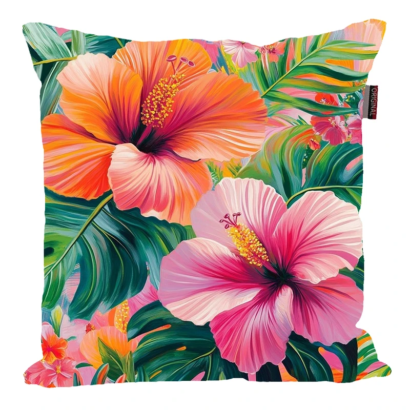 کوسن پاد آفرین مدل فانتزی طرح گل و برگ کد PK30629