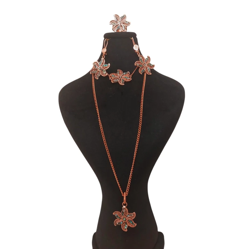 ست زیورآلات دست ساز زنانه مدل فیروزه کوبی