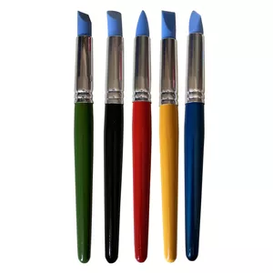 ابزار سفالگری مدل قلم سیلیکونی رنگین کمان بسته 5 عددی