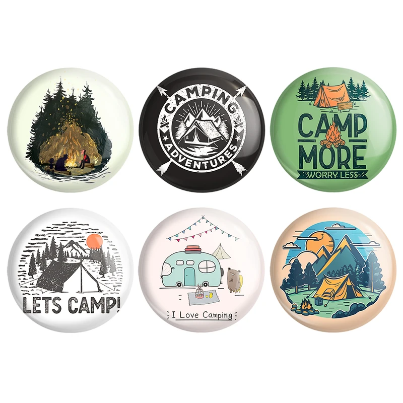 مگنت خندالو طرح کمپینگ Camping کد 1671B مجموعه 6 عددی