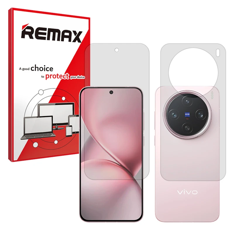 محافظ صفحه نمایش شفاف ریمکس مدل Resistant مناسب برای گوشی موبایل ویوو X200 Pro Mini به همراه محافظ پشت گوشی 