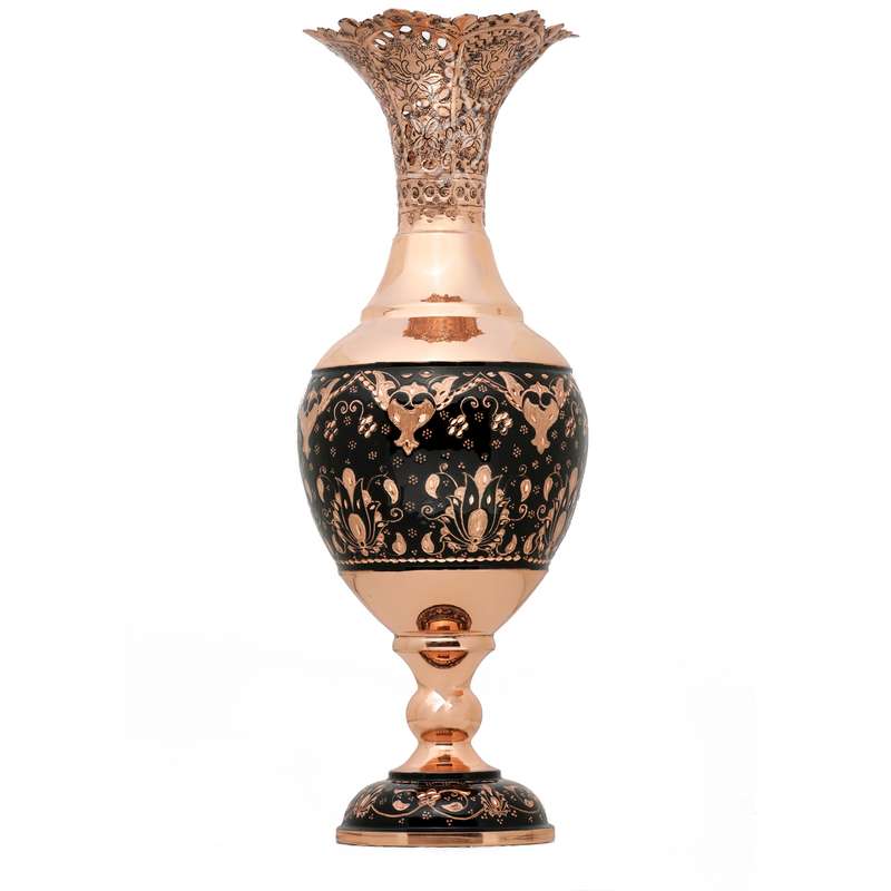 گلدان مسی میراث مدل الماس تراش کد mb082