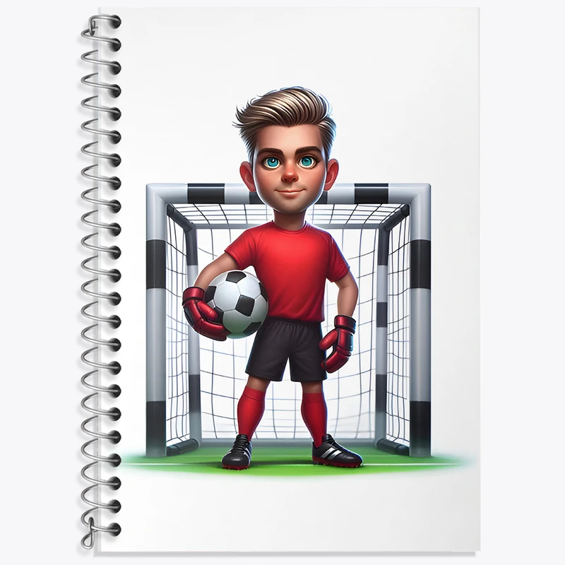 دفتر زبان 50 برگ خندالو مدل سه خط طرح دروازه بان فوتبال کد F7985