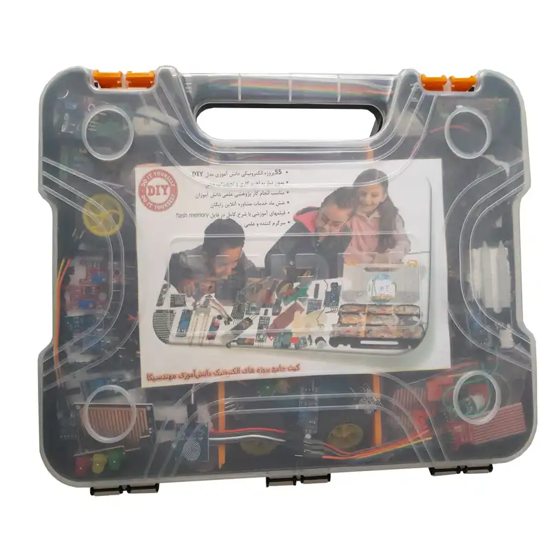 کیت آموزش الکترونیک مهندسیکا مدل 55 پروژه جامع دانش آموزی DIY+55