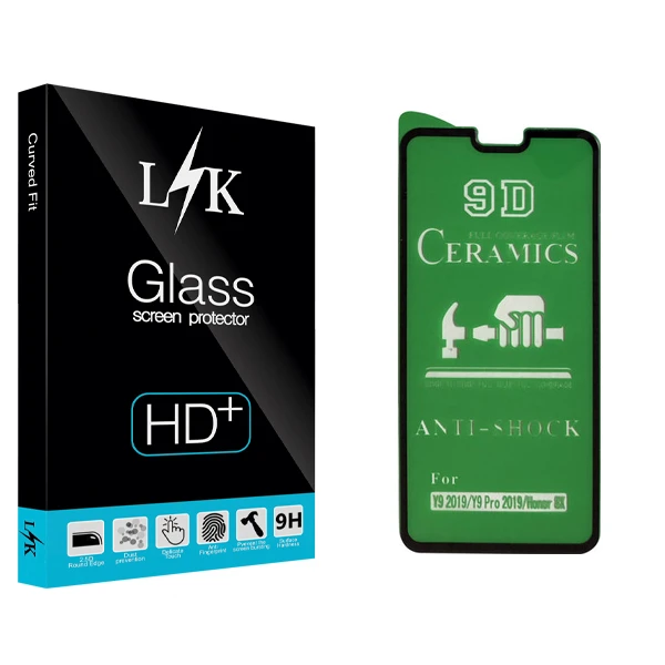 محافظ صفحه نمایش 9D ال کی مدل +HD مناسب برای گوشی موبایل هوآوی Y9 2019/آنر 8X