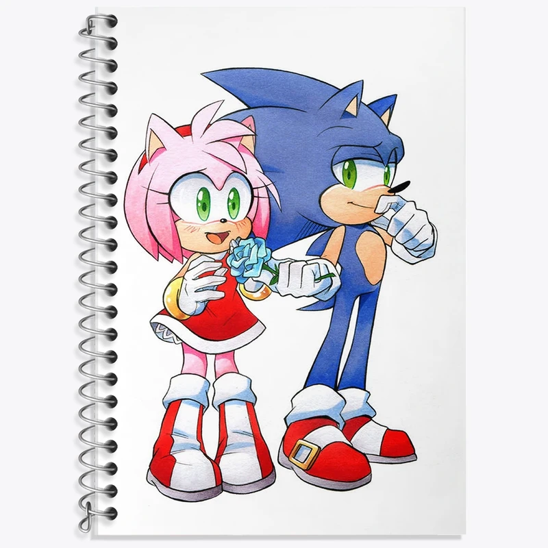 دفتر زبان 50 برگ خندالو مدل دو خط طرح سونیک (Sonic) کد F2053