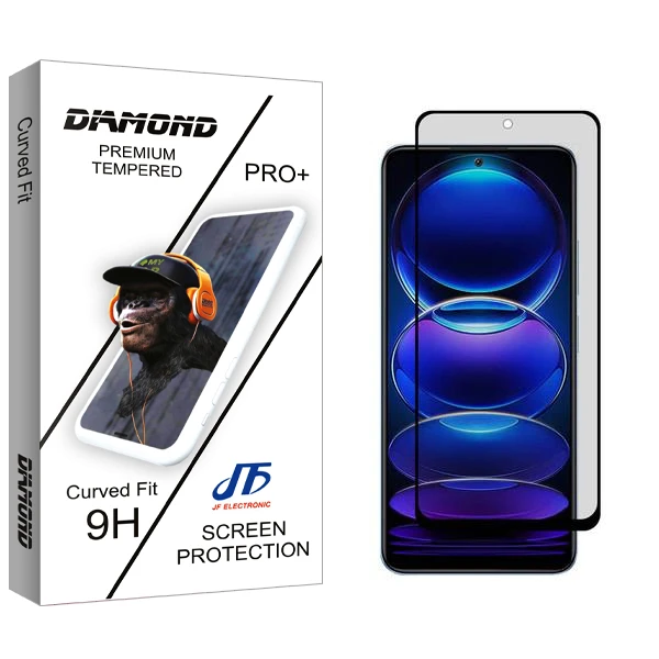 محافظ صفحه نمایش حریم شخصی جی اف مدل Diamond مناسب برای گوشی موبایل شیائومی Redmi Note 12