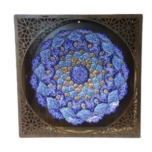 بشقاب میناکاری مدل اسلیمی کد 108