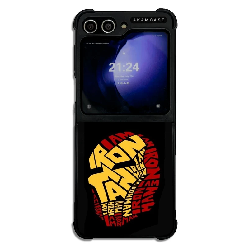 کاور آکام مدل AMC-WSGZFLIP5-IRON MAN3 مناسب برای گوشی موبایل سامسونگ Galaxy Z Flip 5