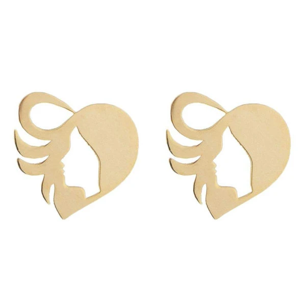 گوشواره میخی طلا 18 عیار زنانه نیکان گلد مدل زن 
