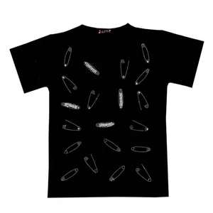 تی شرت زنانه مدل سنجاق قفلی نگینی