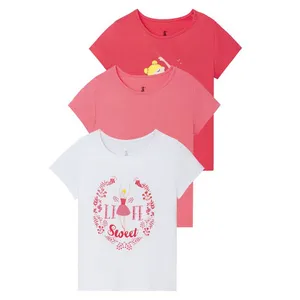 تی شرت آستین کوتاه دخترانه لوپیلو مدل IAN 349609 مجموعه سه عددی 