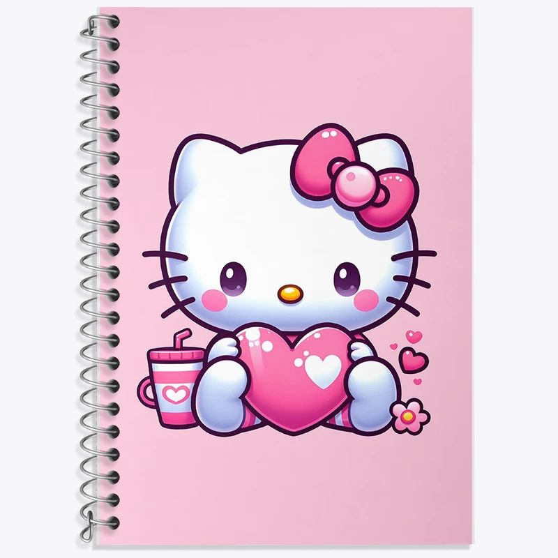 دفتر زبان 50 برگ خندالو مدل دو خط طرح هلو کیتی (Hello Kitty) کد F7198