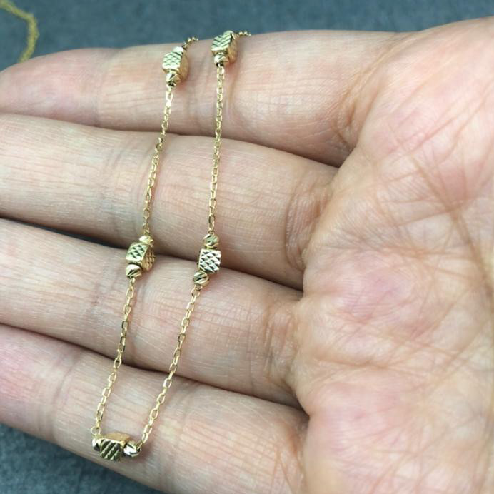 پابند طلا 18 عیار زنانه دوست خوب مدل مکعبی ال برناردو کد DK098