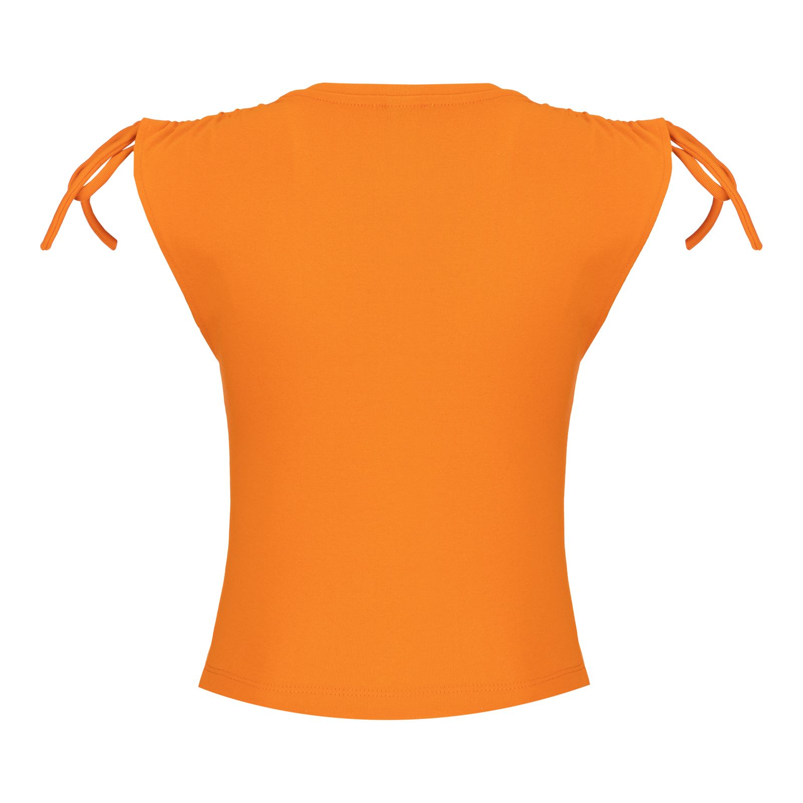 تاپ زنانه سرژه مدل 203379 سرشانه گت دار رنگ نارنجی -  - 3