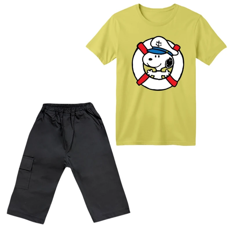 ست تی‌شرت آستین کوتاه و شلوارک پسرانه مدل اسنوپی کد ۲۵