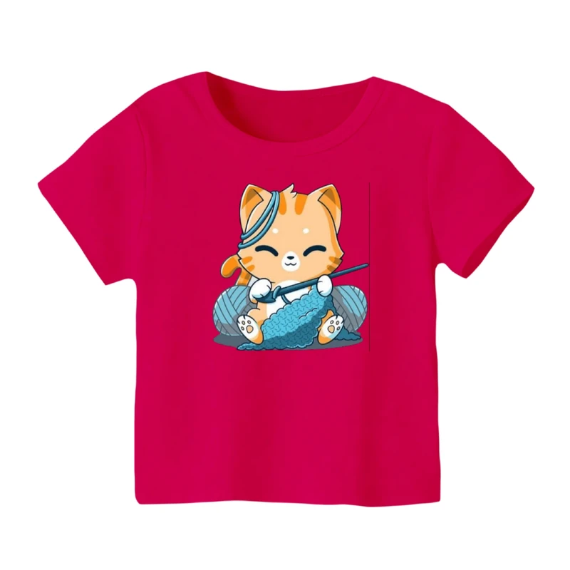 تی شرت آستین کوتاه بچگانه مدل گربه کد ۲۵