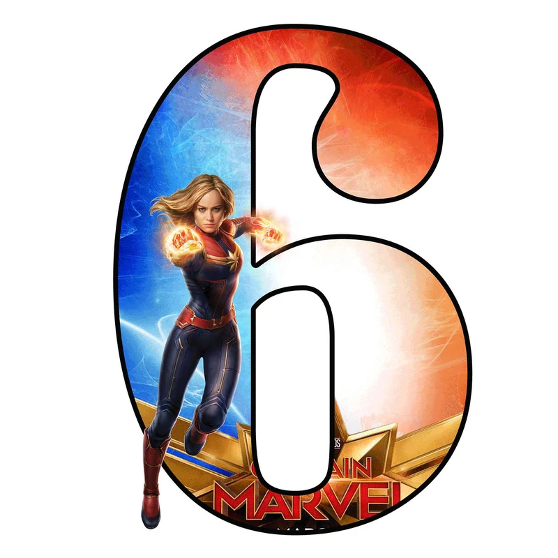   استند رومیزی تولد مدل عدد 6 طرح کاپیتان مارول کد 1519