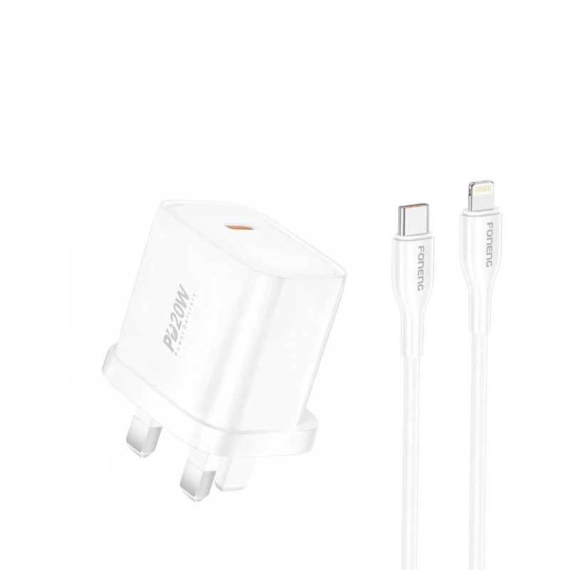 شارژر دیواری 20 وات فوننگ مدل 13 به همراه کابل لایتنینگ