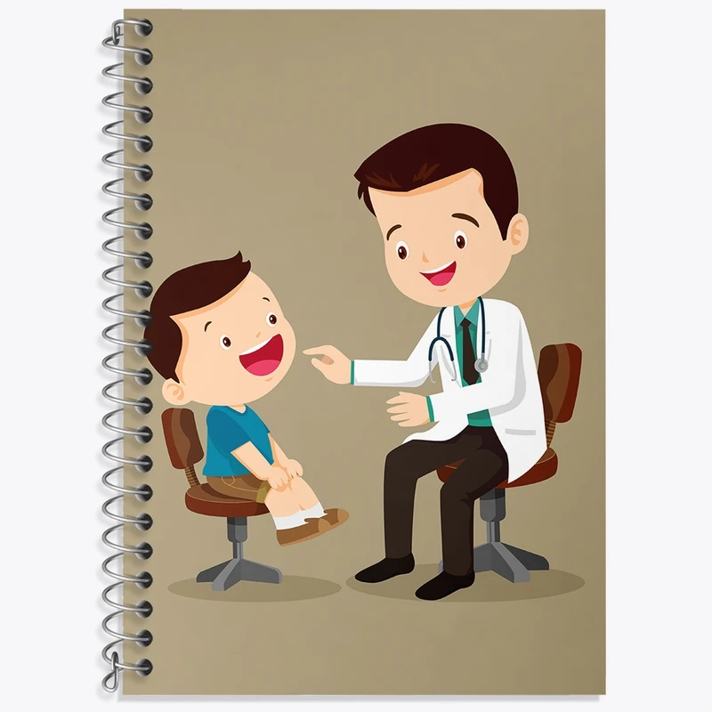 دفتر لغت 50 برگ خندالو طرح پزشک و پرستار کودکانه کد 36485