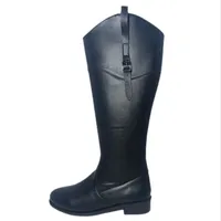 بوت ساق بلند زنانه مدل چرم ساده کد&nbsp;T