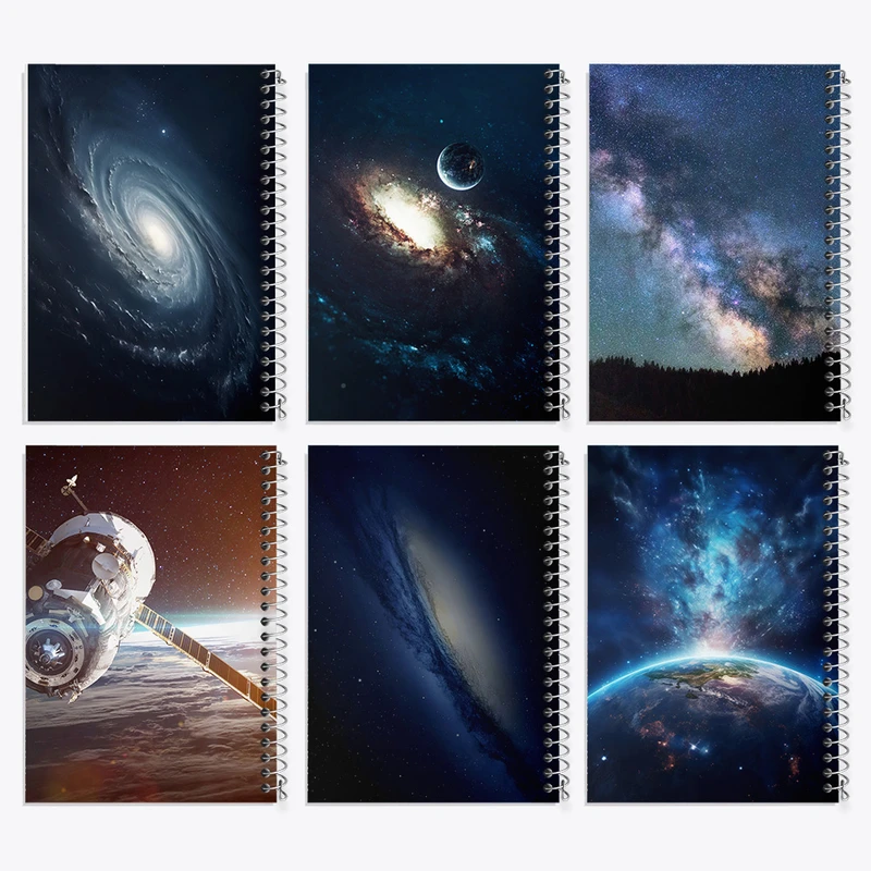 دفتر نقاشی 50 برگ خندالو طرح کهکشان و فضایی کد 856 مجموعه 6 عددی