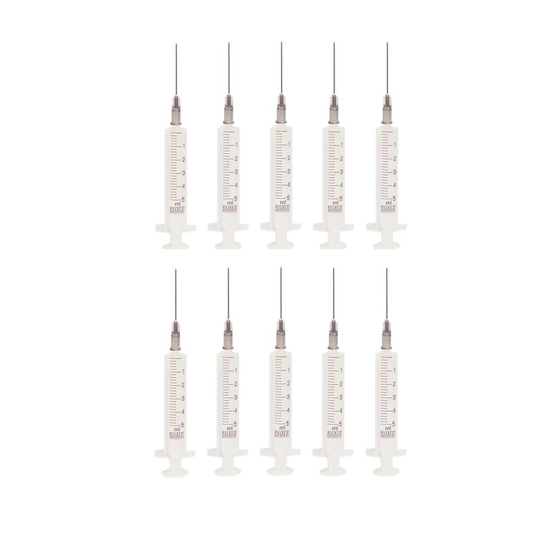 سرنگ 5 سی سی شفا مدل بدون پیستون مجموعه 10 عددی