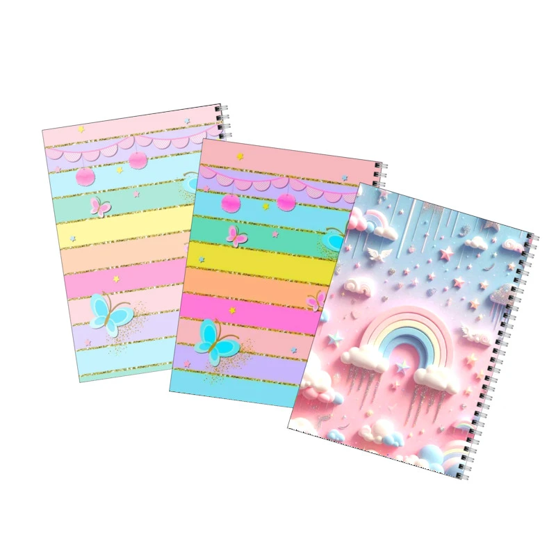 دفتر مشق 50 برگ بامبیلیپ طرح ابر و پروانه کد 7 مجموعه 3 عددی