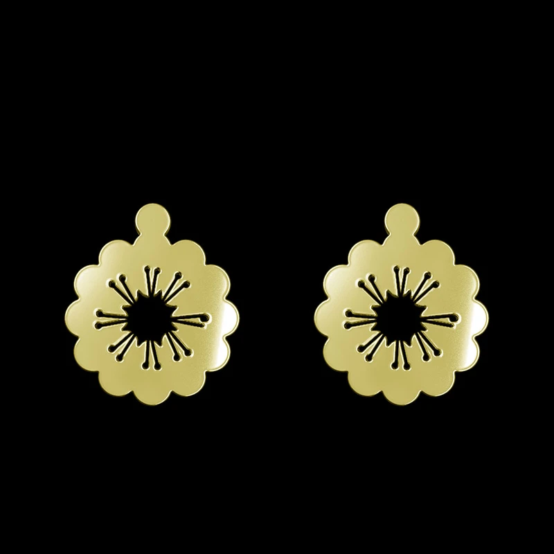 گوشواره طلا 18 عیار زنانه مدوپد مدل گل کد GA1-13065