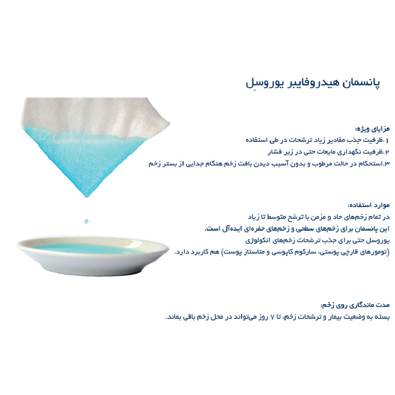 پانسمان یوروفارم مدل هیدروفایبر یوروسل 10.20 بسته 5 عددی