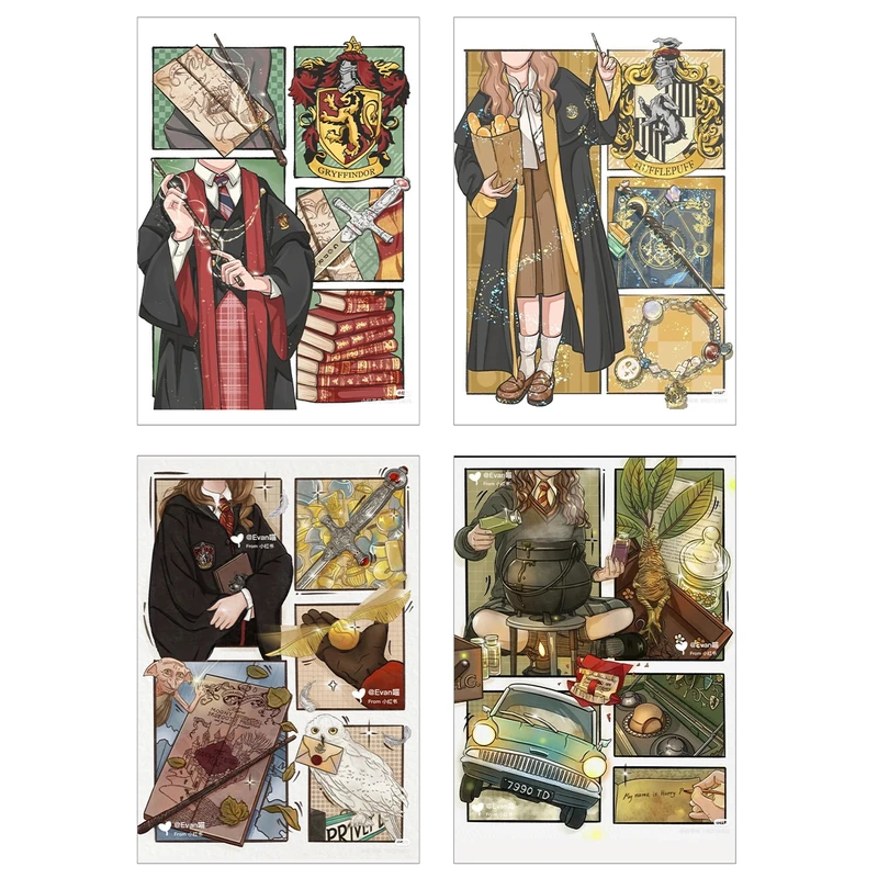 پوستر مدل هری پاتر در هاگوارتز مجموعه 4 عددی