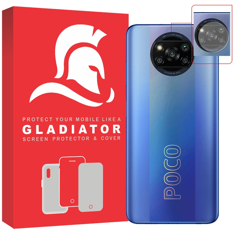 محافظ لنز دوربین گلادیاتور مدل GCX1000 مناسب برای گوشی موبایل شیائومی Poco X3 Pro