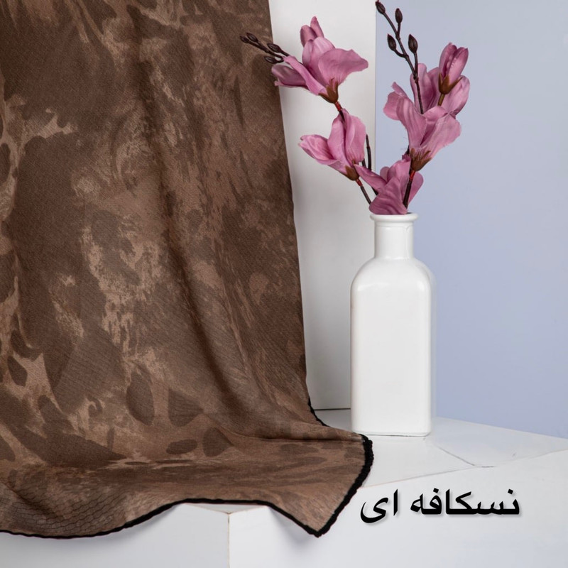 روسری زنانه مدل نخی گارزا ژاکارد دور دست دوز کد01