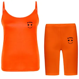 ست تاپ و شلوارک راحتی زنانه مدل BE HAPPY کد A33