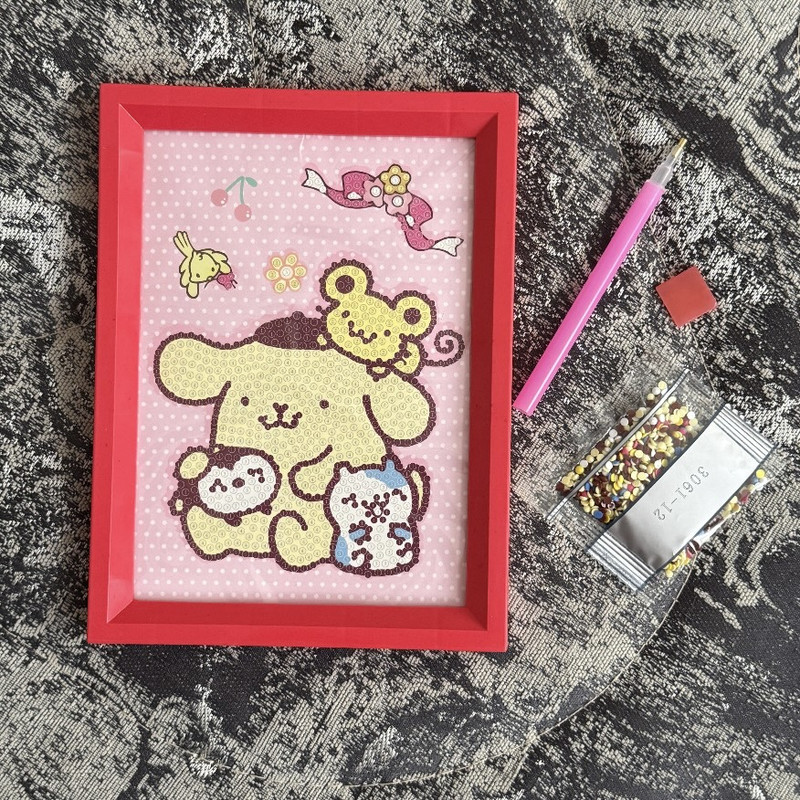 بازی آموزشی مدل ساخت تابلو نقاشی الماسی قاب دار طرح دوستان کرومی