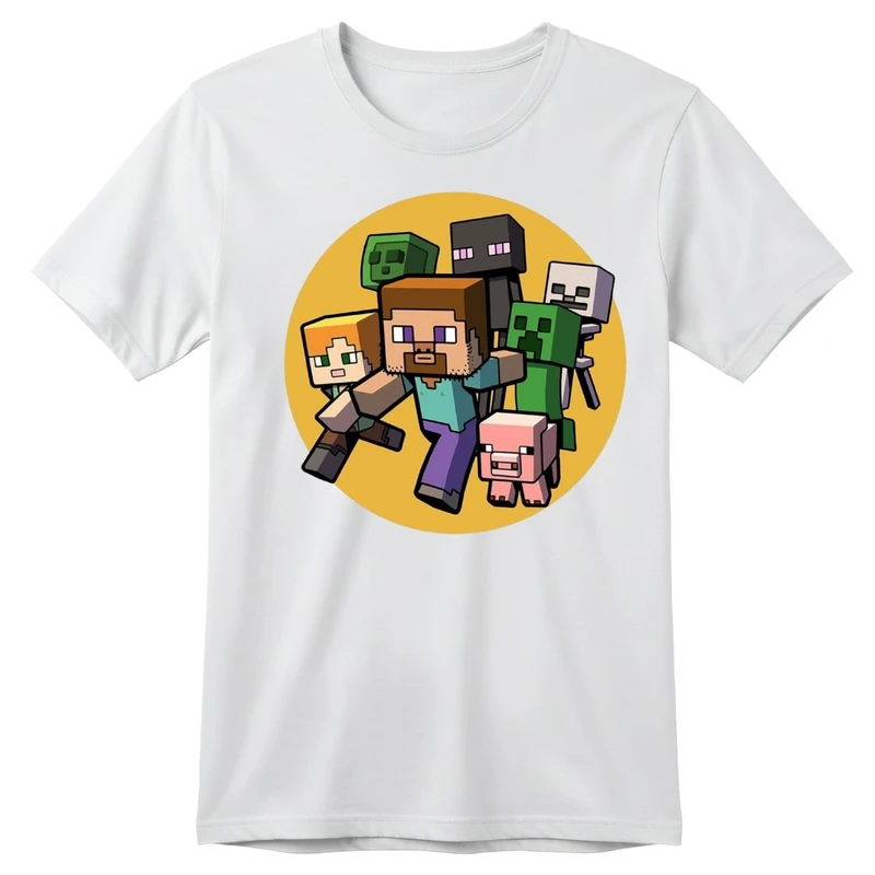 تی‌شرت آستین کوتاه بچگانه مدل ماینکرفت کد p18 