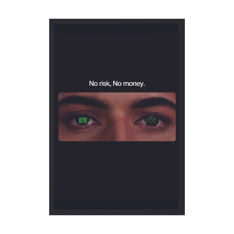 تابلو طرح No Risk No Money فریم مشکی