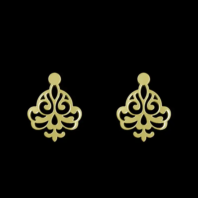 گوشواره طلا 18 عیار زنانه مدوپد مدل هندسی کد GA1-15119