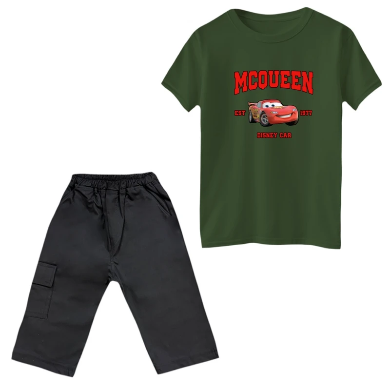 ست تی‌شرت و شلوارک پسرانه مدل مک کوئین