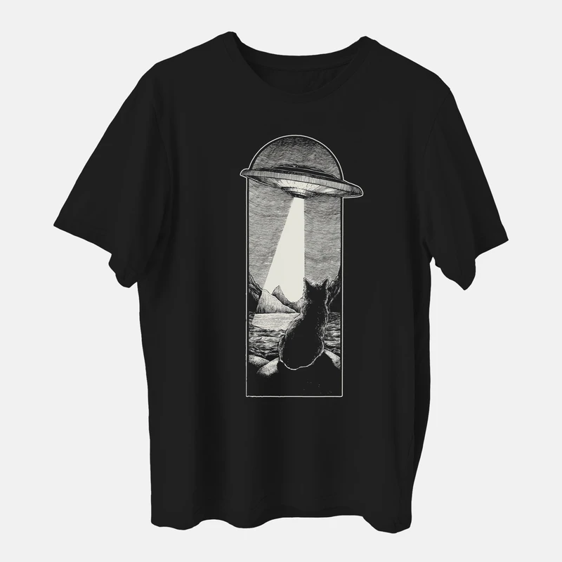 تی شرت آستین کوتاه مردانه مدل فضایی یوفو z379